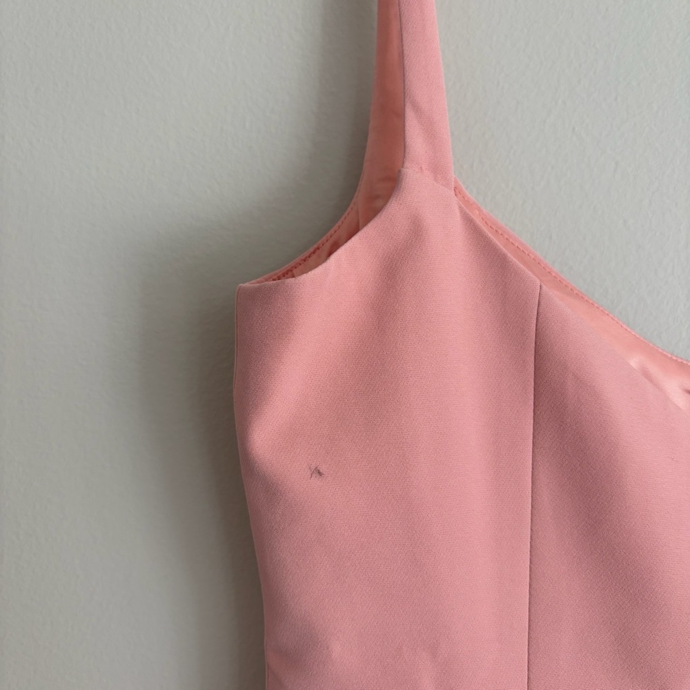 Bardot Gigi Ruffle Hem Fit & Flare Blush Pink Mini Dress Size 4 - Picture 6 of 10